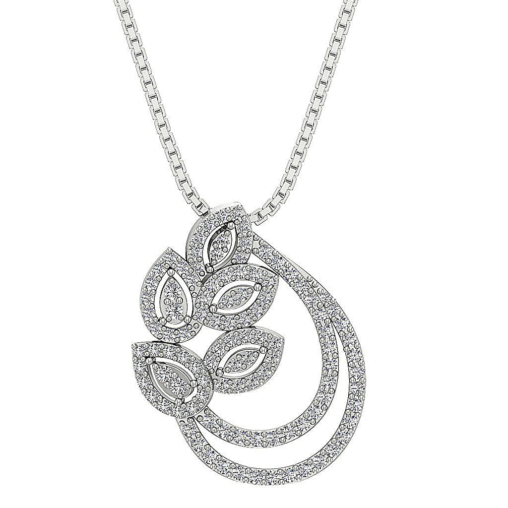 Vintage Fashion Pendant SI1/I1 G 0.60 Carat Genuine Diamond 14k/18k Solid Gold
