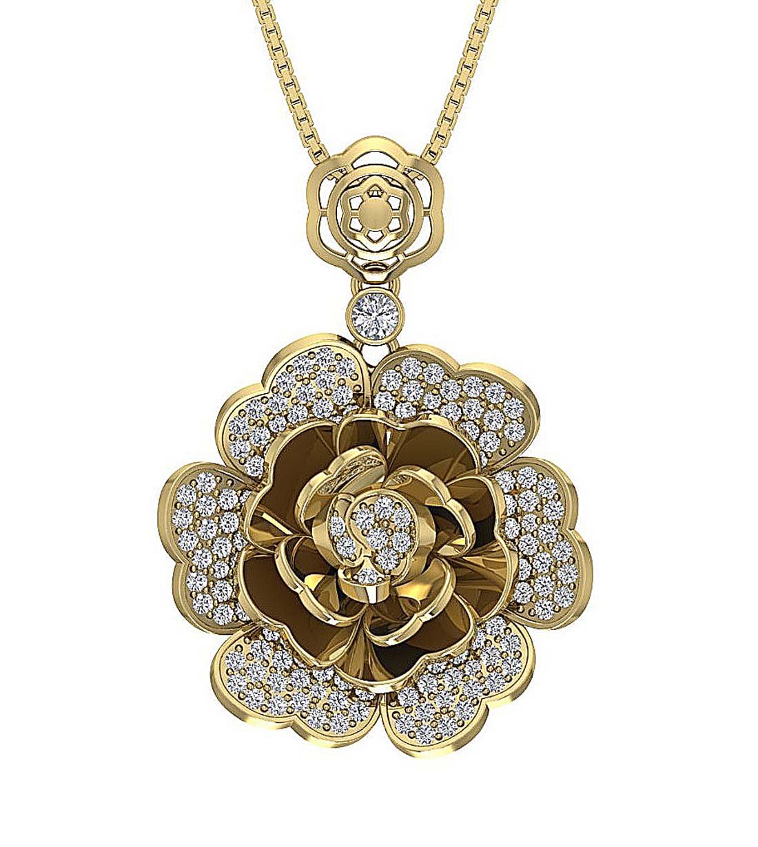 14k/18k Solid Gold Unique Fashion Pendant SI1/I1 G 1.40 Carat Natural Diamond