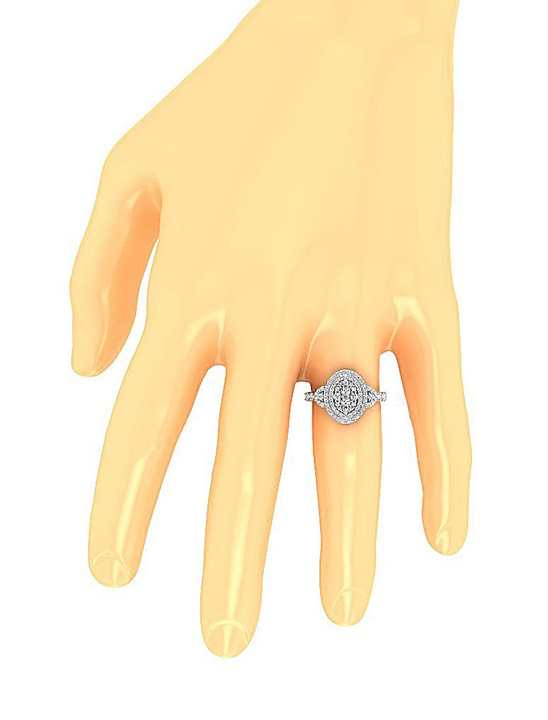 Designer Right Hand Anniversary Ring Round Diamond SI1 G 1.50 Ct 14k Yellow Gold Prong Set