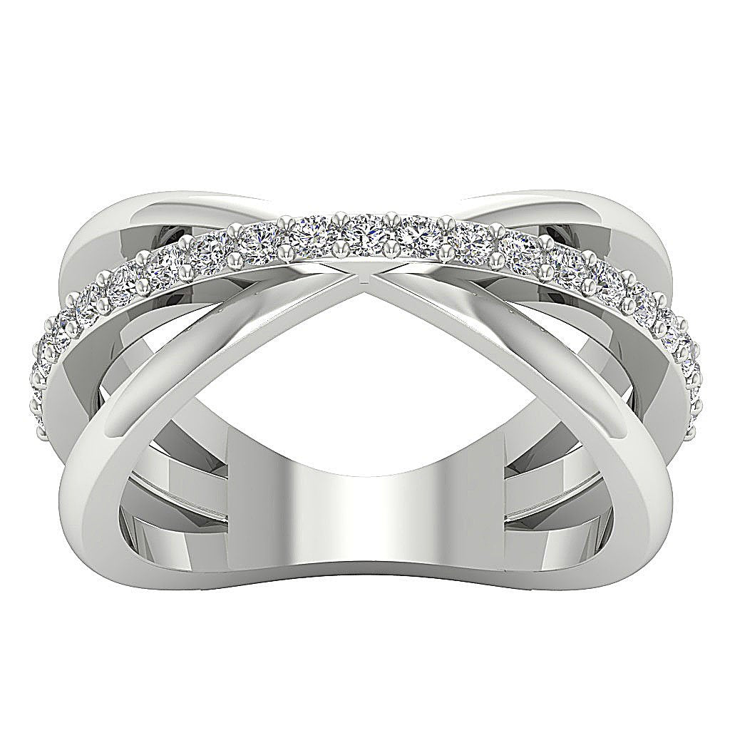 Genuine Diamond I1 G 0.50 Ct Designer Right Hand Wedding Ring 14k Rose Gold Prong Set