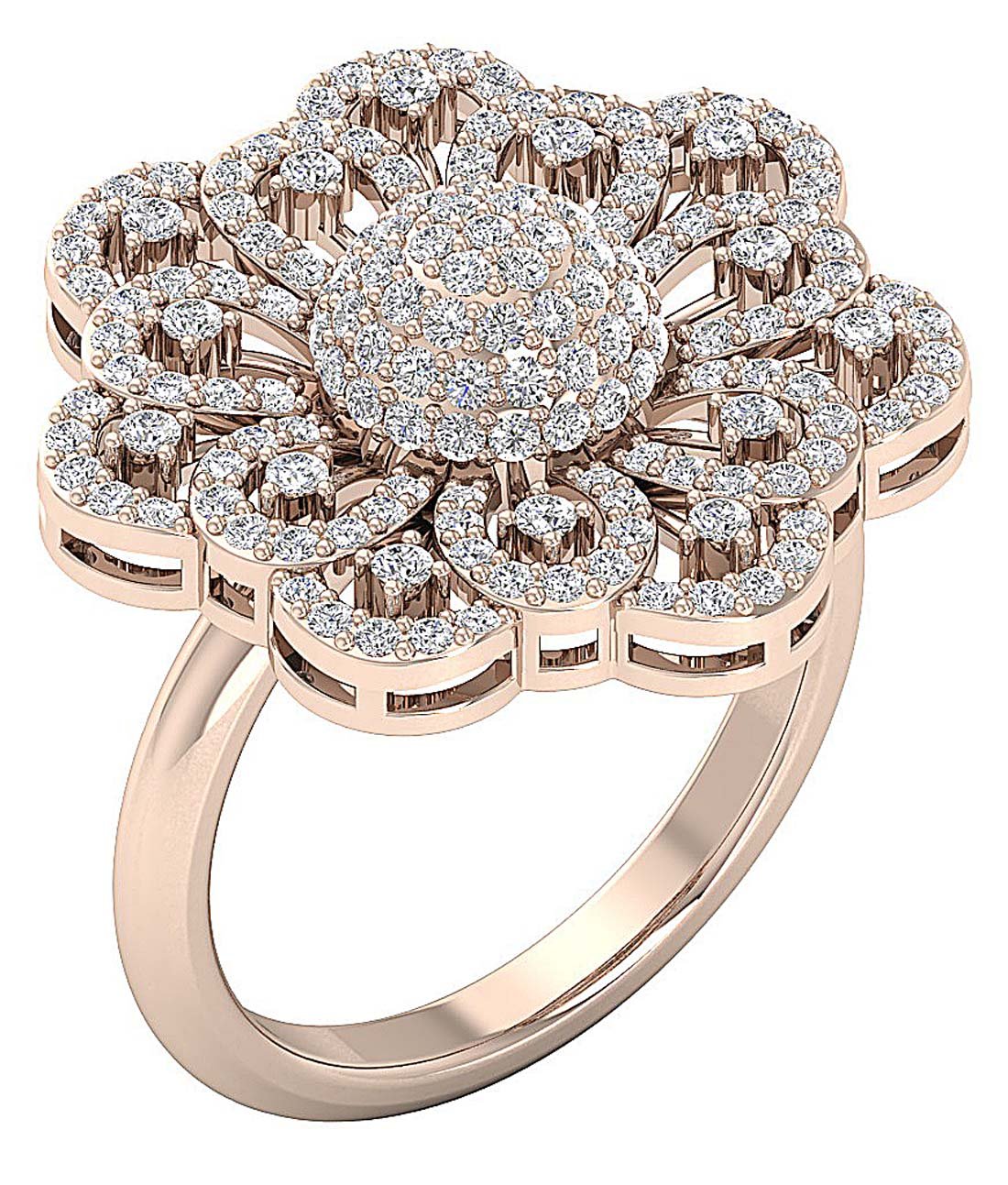 I1 G 1.50 Ct 14k Yellow Gold Genuine Diamond Designer Right Hand Wedding Ring Prong Set