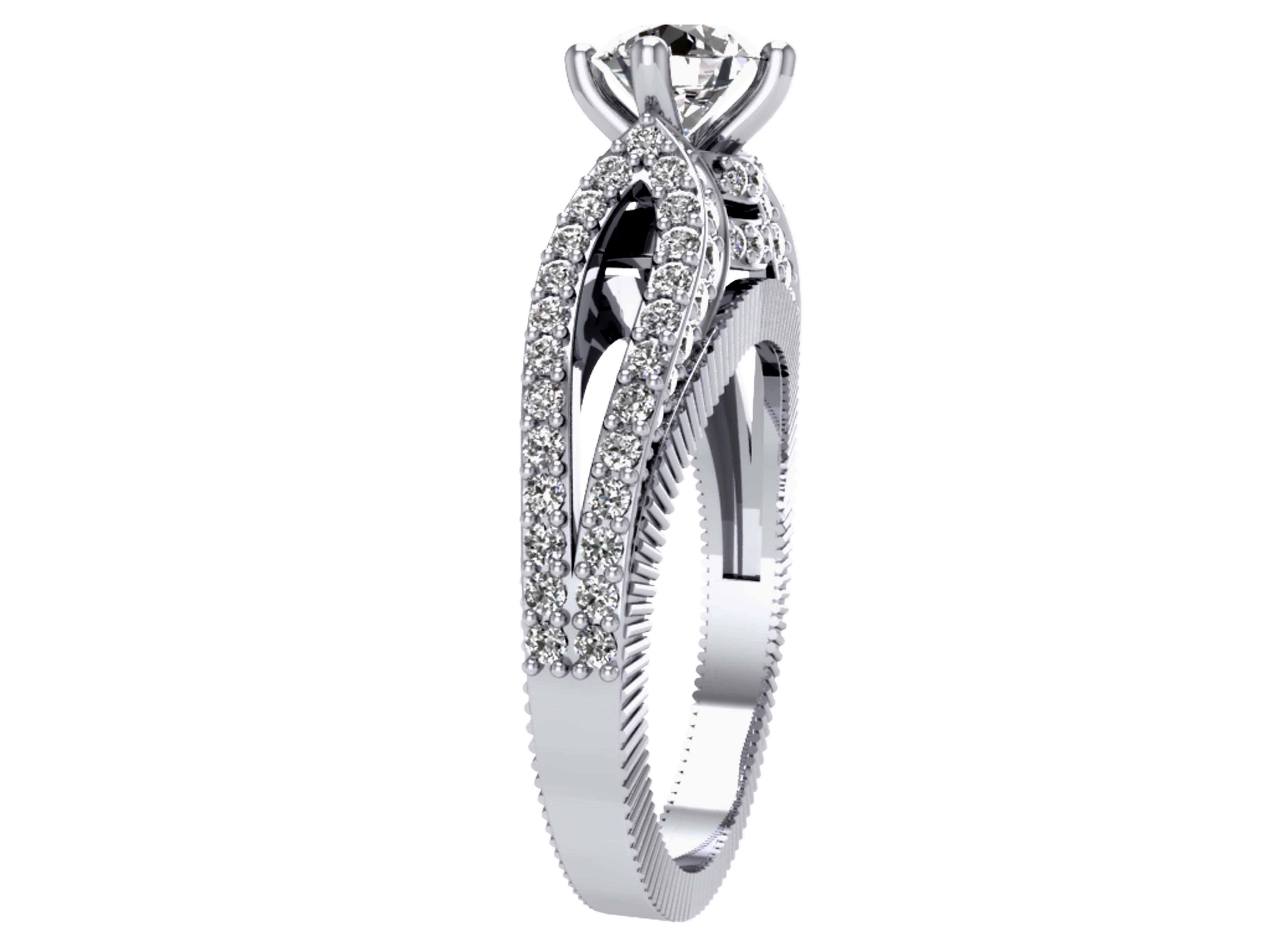 Designer Engagement Ring SI1 G 1.75 Carat Genuine Diamond 14k Solid Gold