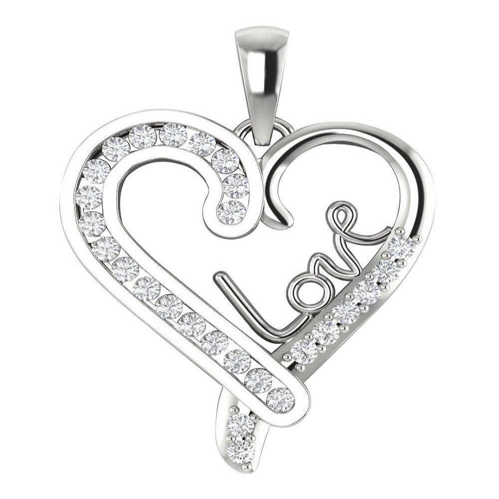 14k/18k Gold Heart Shape Pendant VVS1/VS1/SI1/I1 0.55 Carat Round Diamond