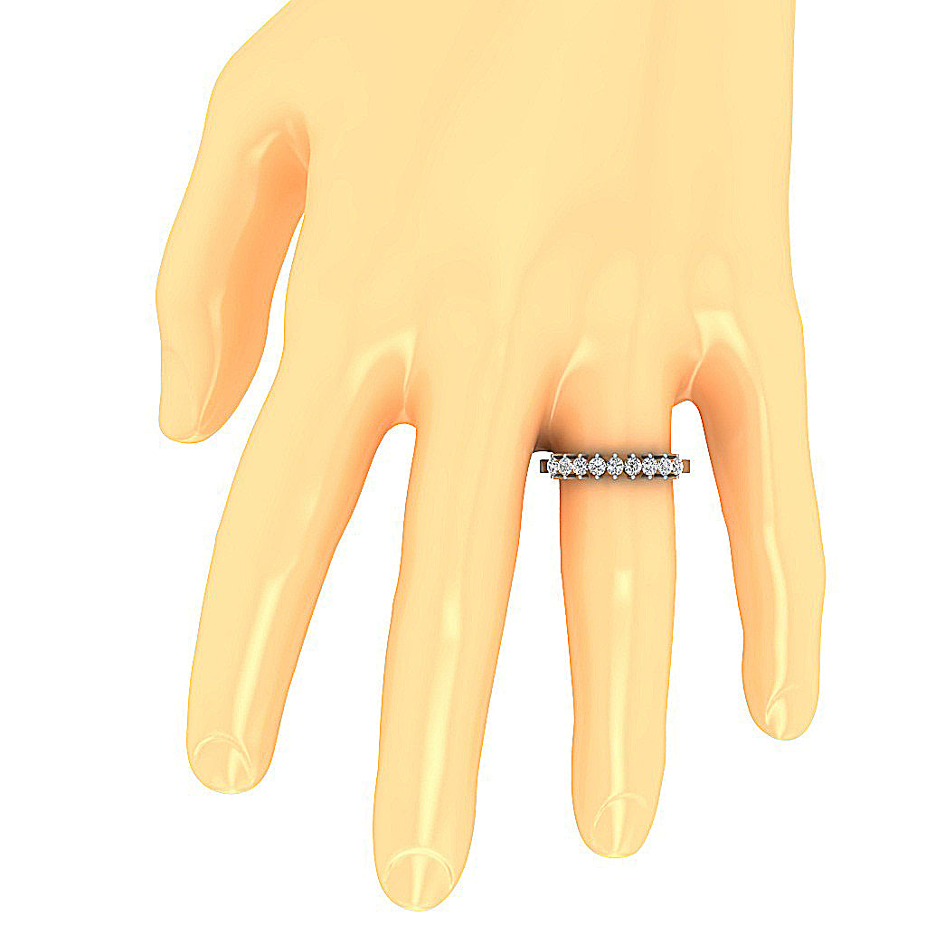 Wedding Ring Genuine Diamond I1 G 0.70 Ct 14K Solid Gold Prong Set