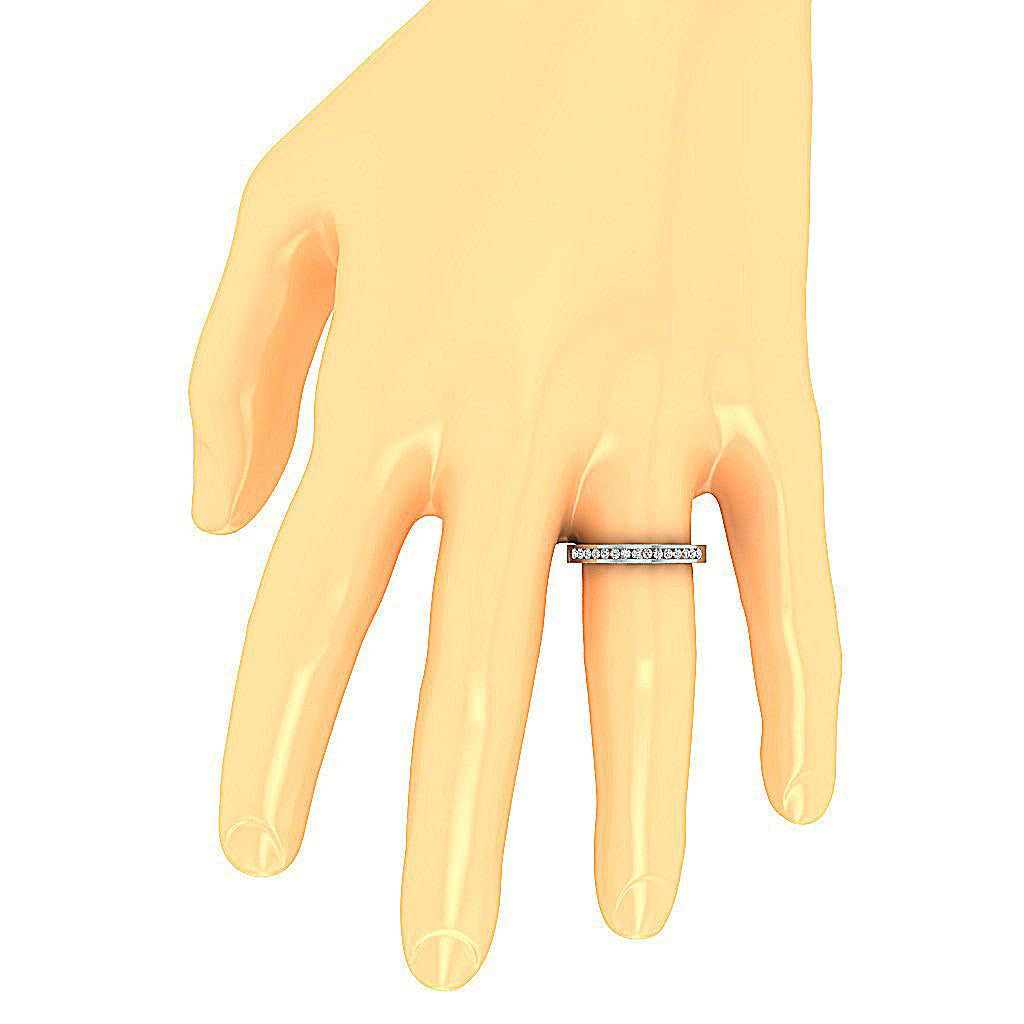 Engagement Ring Natural Diamond I1 G 0.30 Ct 14K Solid Gold Channel Set