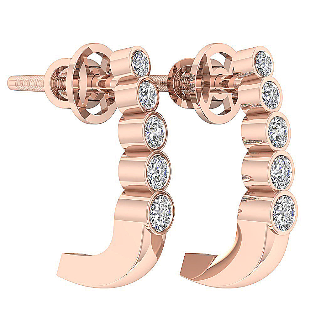 14kGoldEarringBezelSet