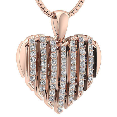 VVS1/VS1/SI1/I1 0.60 Ct Heart Shape Pendants Round Diamond 14k/18k Gold
