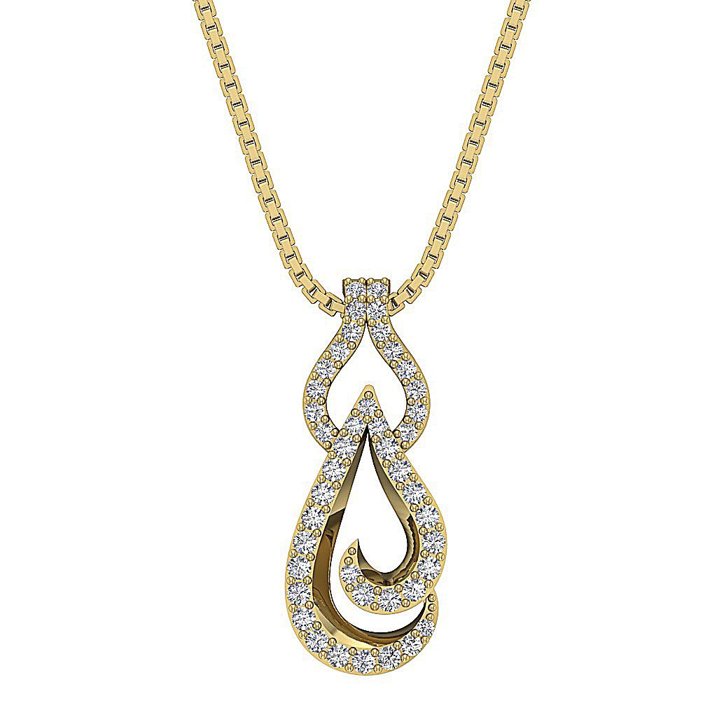 14k/18k Solid Gold Vintage Fashion Pendant SI1/I1 G 0.25 Carat Genuine Diamond