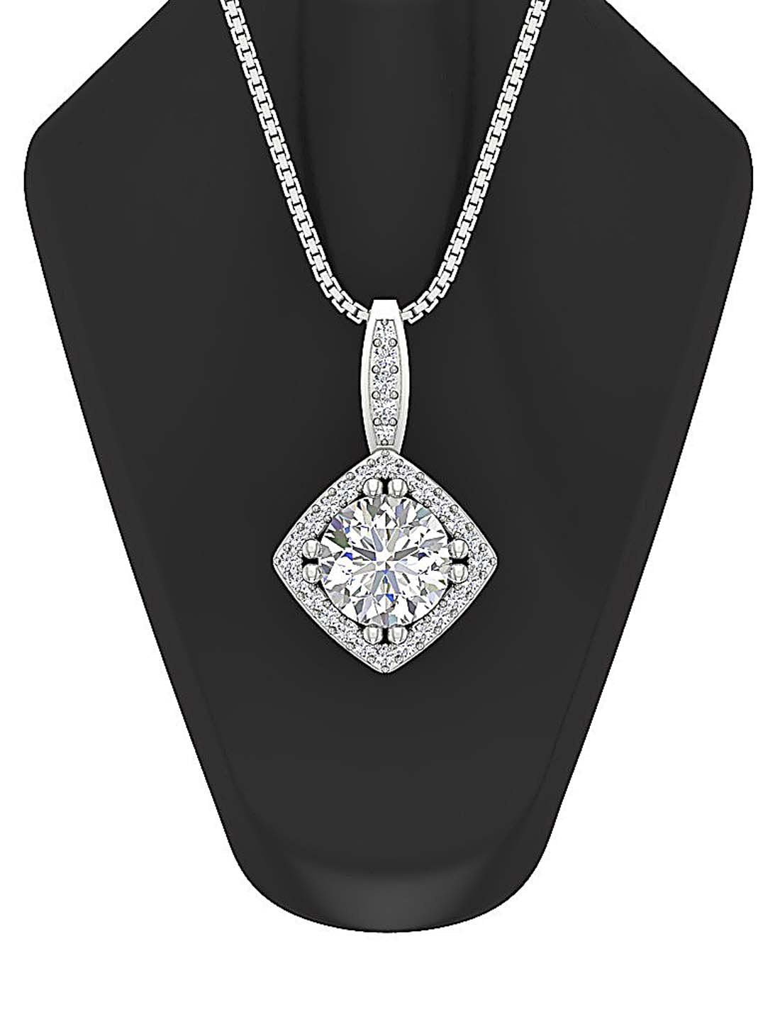 Genuine Diamond I1 G 2.35 Carat Designer Fashion Pendant 14k/18k Solid Gold