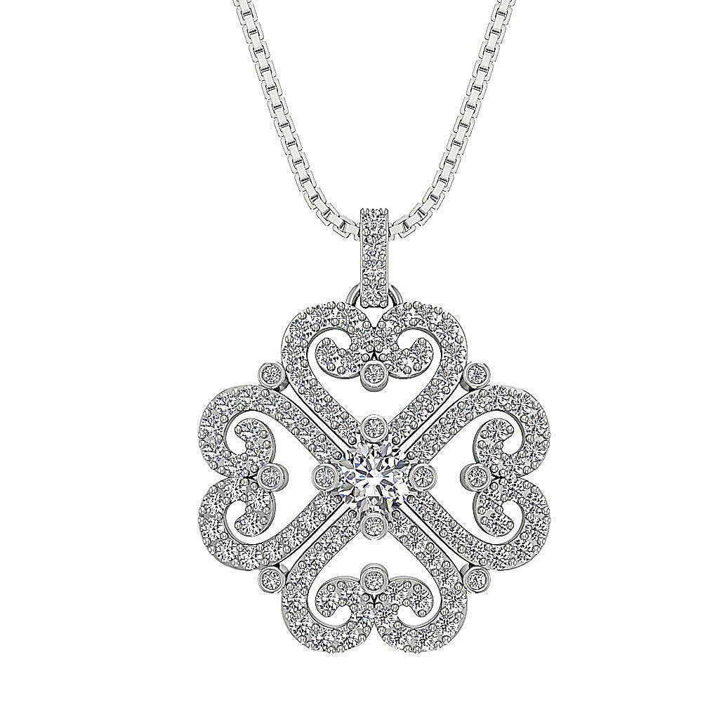 Designer Fashion Pendants VS1/SI1/I1 1.35 Carat Genuine Diamond 14k/18k Gold