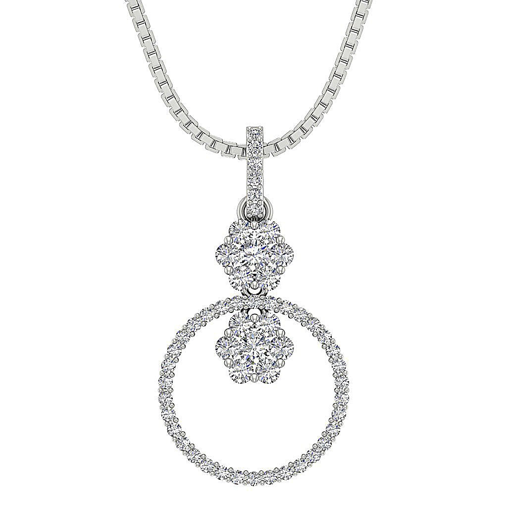 SI1/I1 G 1.30 Carat Designer Fashion Pendants Round Diamond 14k/18k Solid Gold