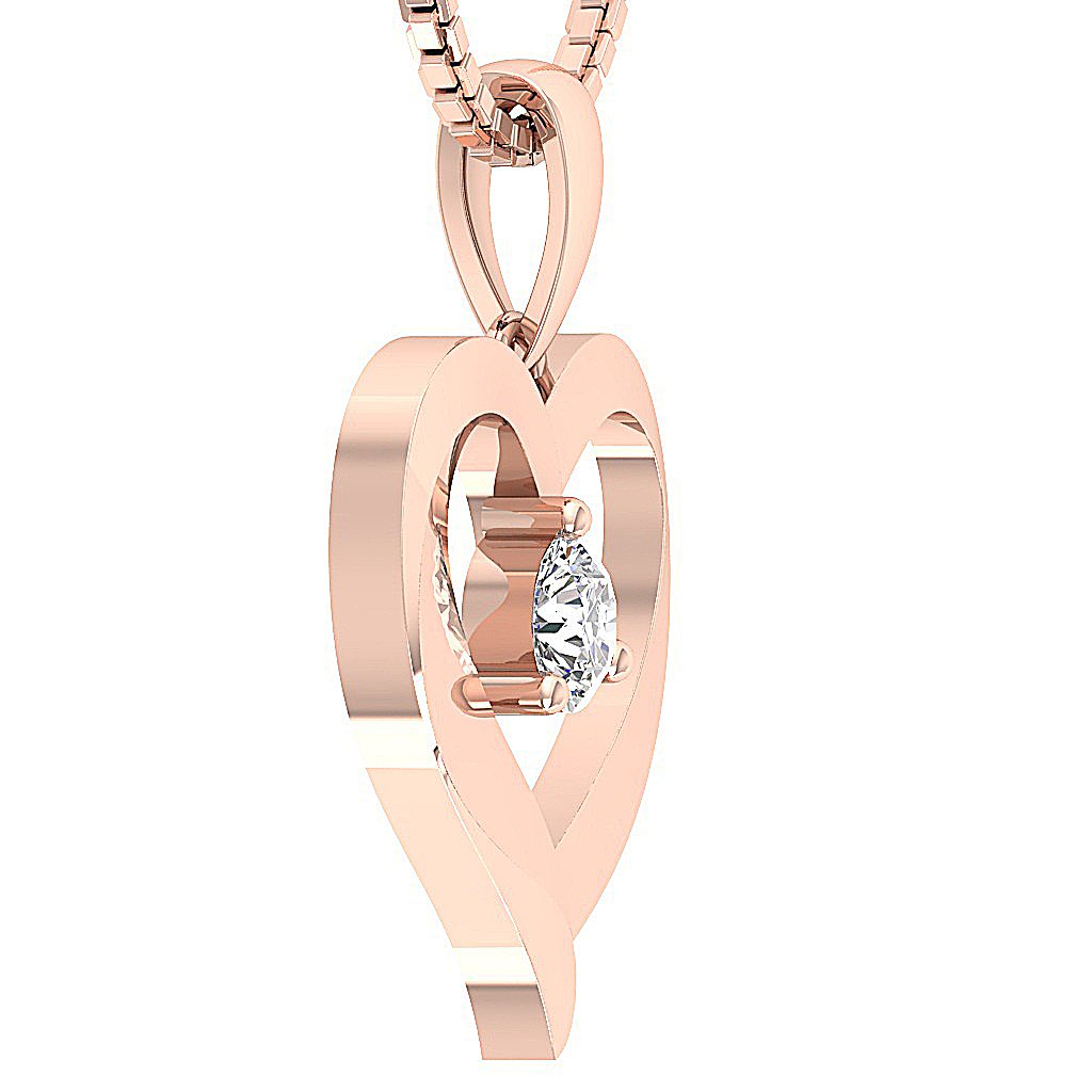 14kRoseGoldGenuineDiamondPendant