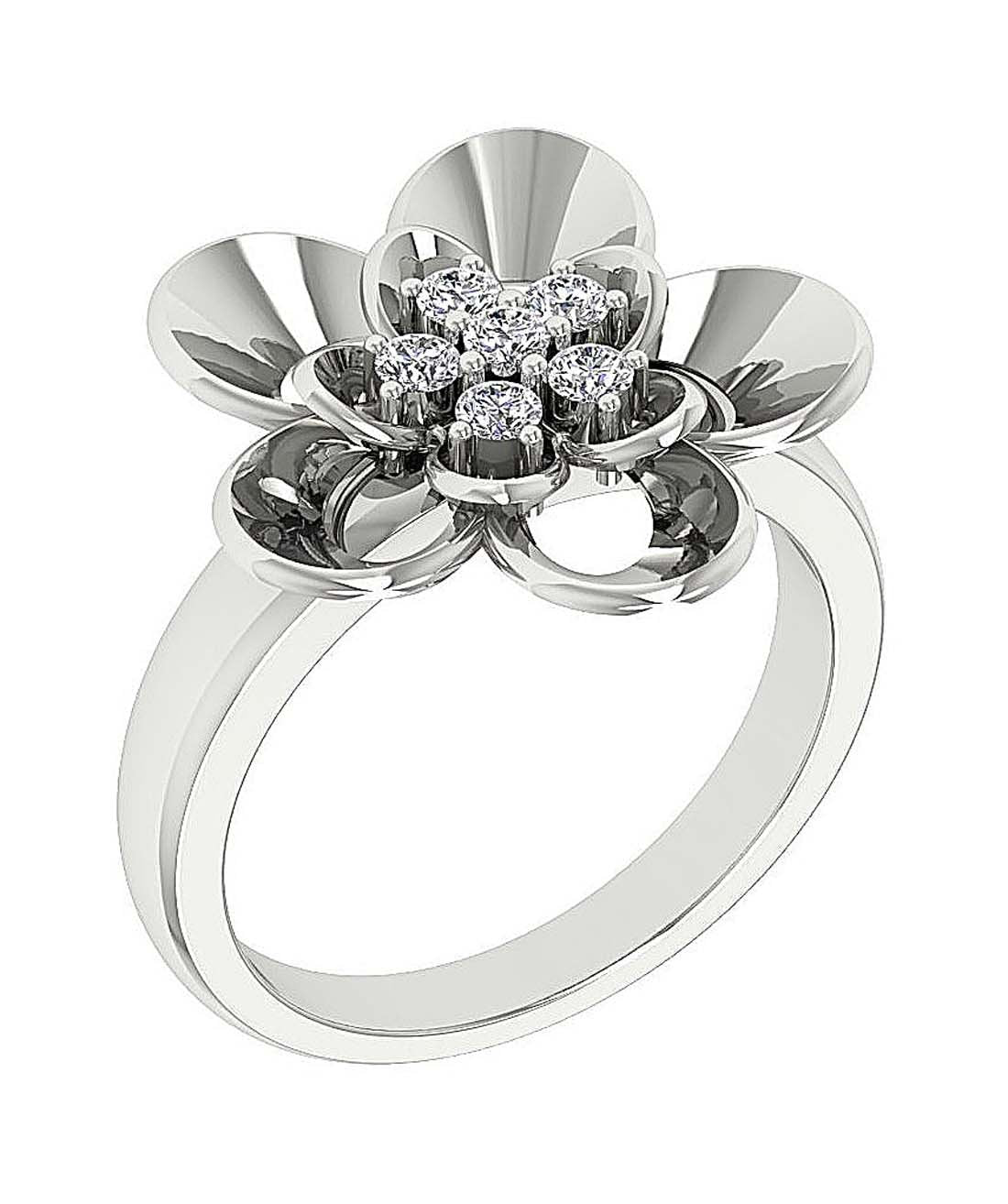 14k Solid Gold SI1 G 0.35 Ct Natural Diamond Designer Right Hand Engagement Ring Prong Set