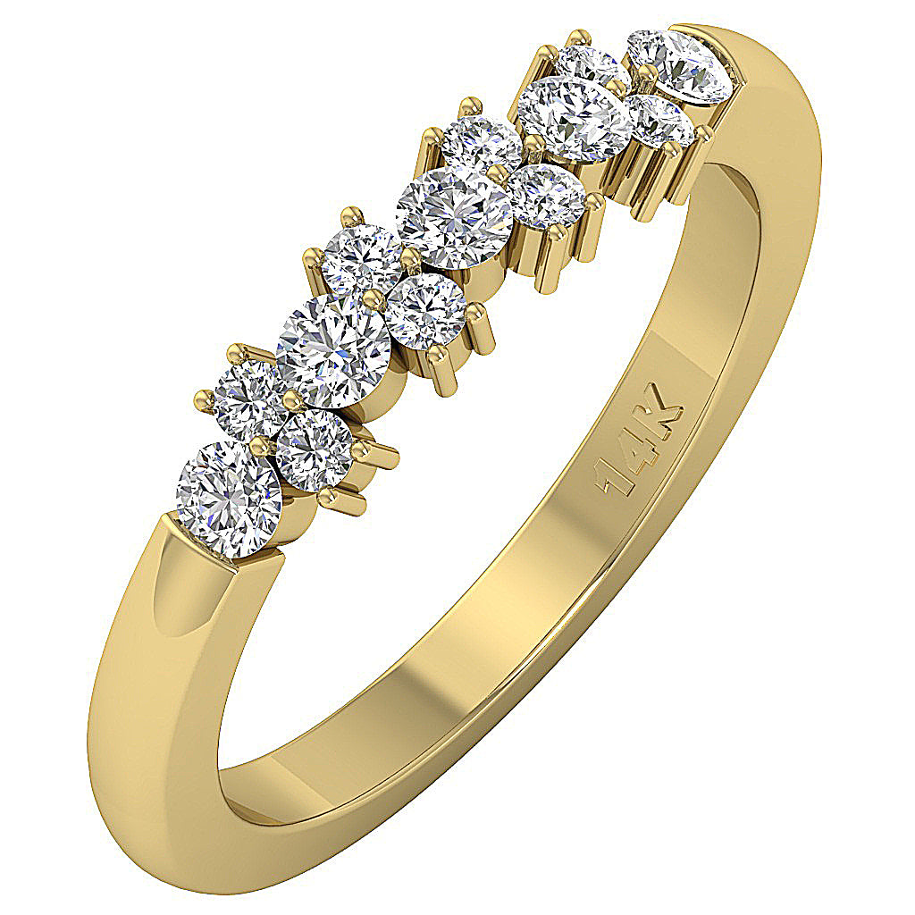 14K Solid Gold Anniversary Ring Round Diamond I1 G 0.75 Ct Prong Set