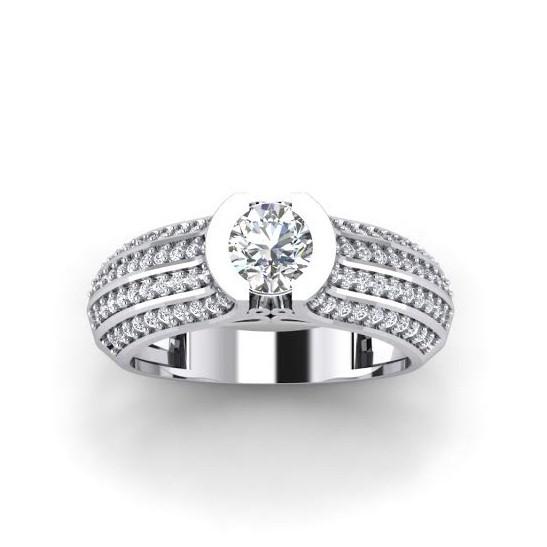 I1 G 1.40 Carat Vintage Fashion Wedding Ring 14k Solid Gold Genuine Diamond