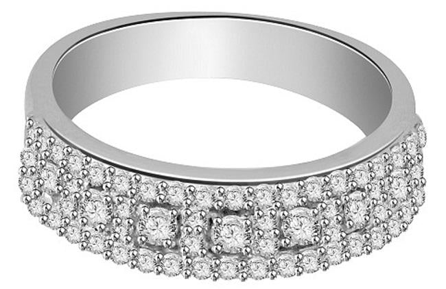 I1 G 0.60 Ct Designer Engagement Ring Natural Diamond 14k White Yellow Rose Gold Prong Pave Set