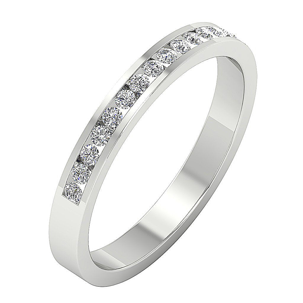 14k Rose Gold Designer Eternity Anniversary Ring I1 G 0.30 Ct Round Diamond Channel Set