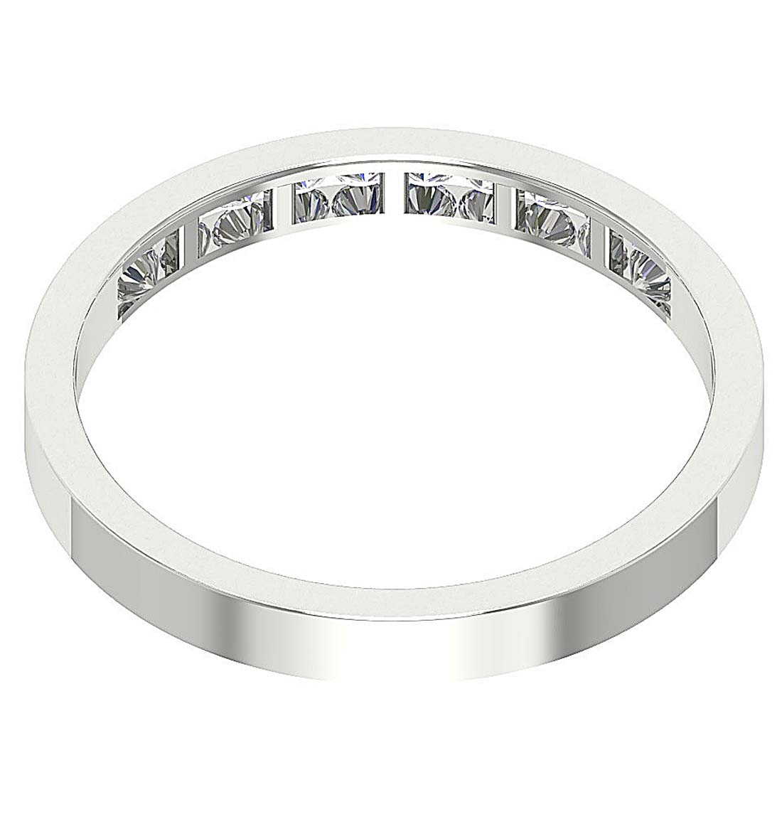 I1 G 0.40 Carat Designer Anniversary Ring Round Diamond 14k White Yellow Rose Gold Channel Set