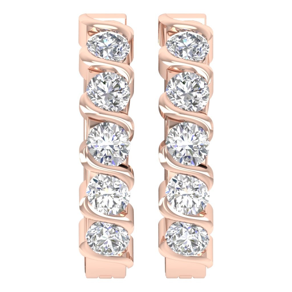 14kRoseGoldNaturalDiamondEarringSet