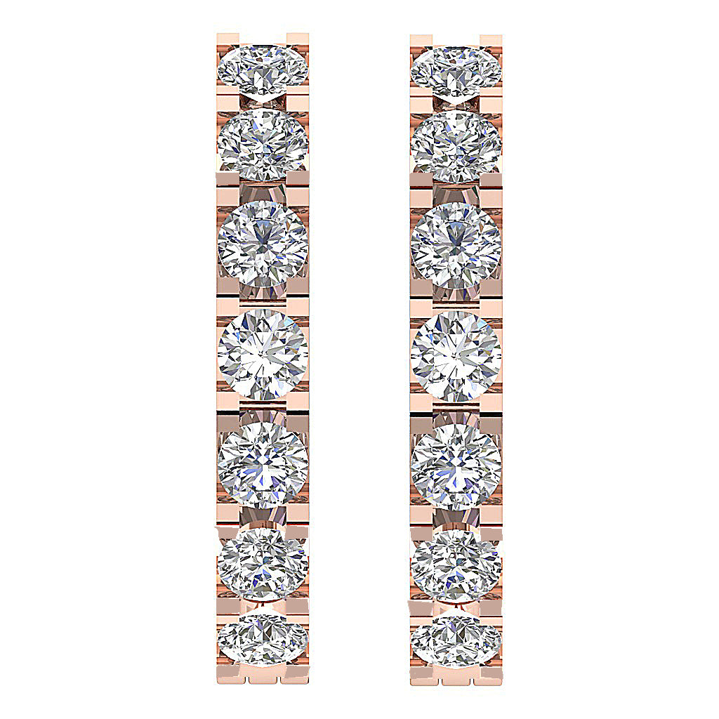 14kRoseGoldNaturalDiamondEarringSet
