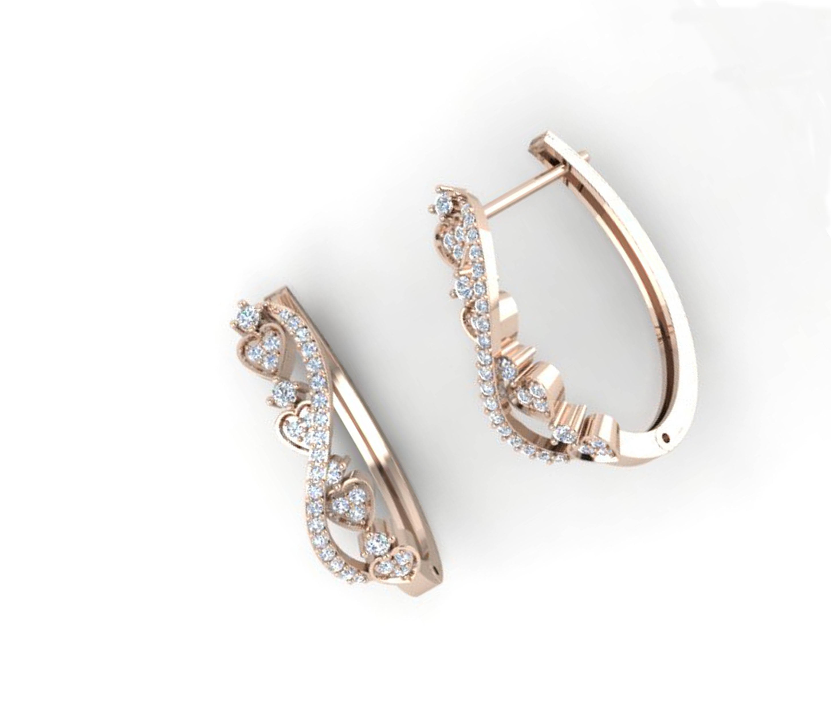 Prong Set Medium Hoops Wedding Earrings Genuine Diamond SI1/I1 G 0.70 Ct 18k/14k White Yellow Rose Gold