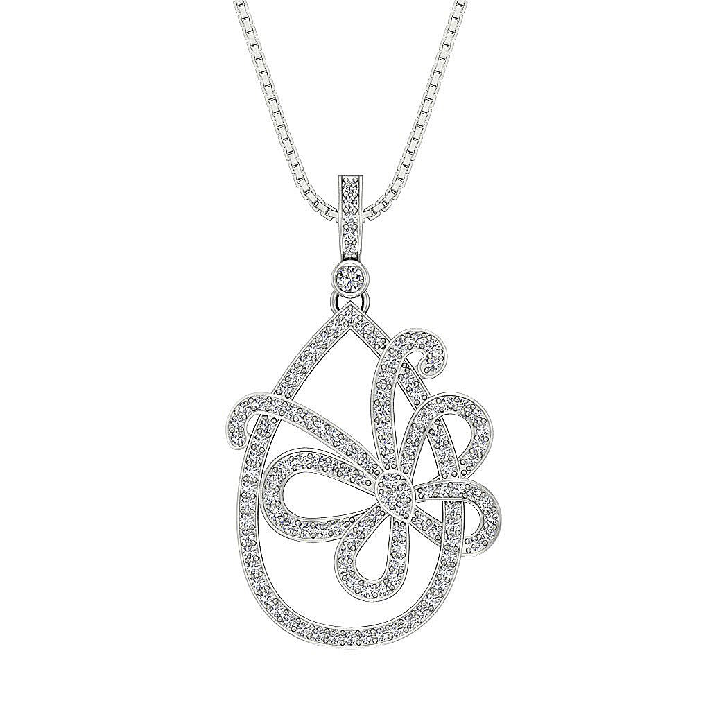 14k/18k Solid Gold Unique Fashion Pendant SI1/I1 G 0.90 Carat Genuine Diamond