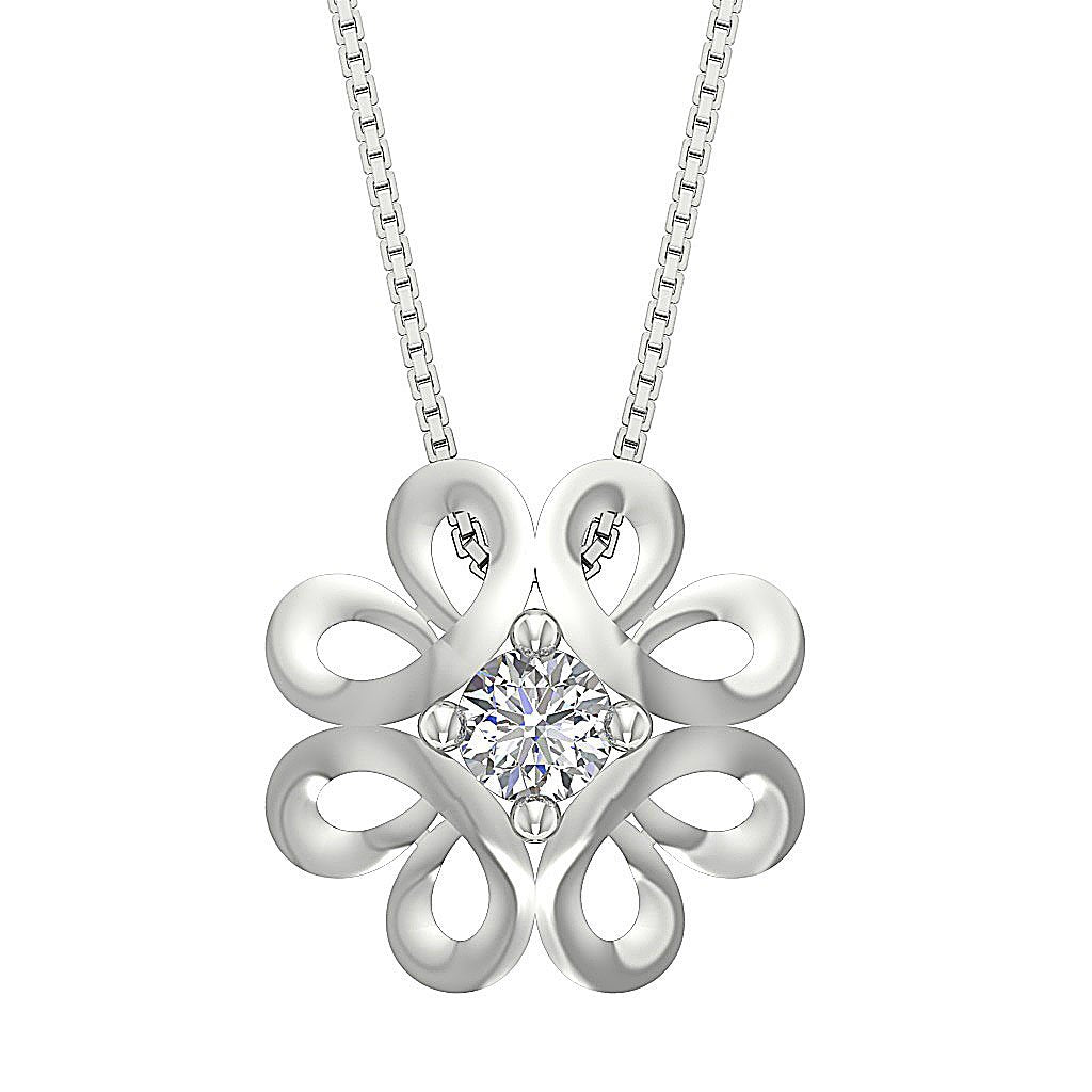 Round Diamond 14k/18k Solid Gold Designer Solitaire Pendant SI1/I1 G 0.55 Ct