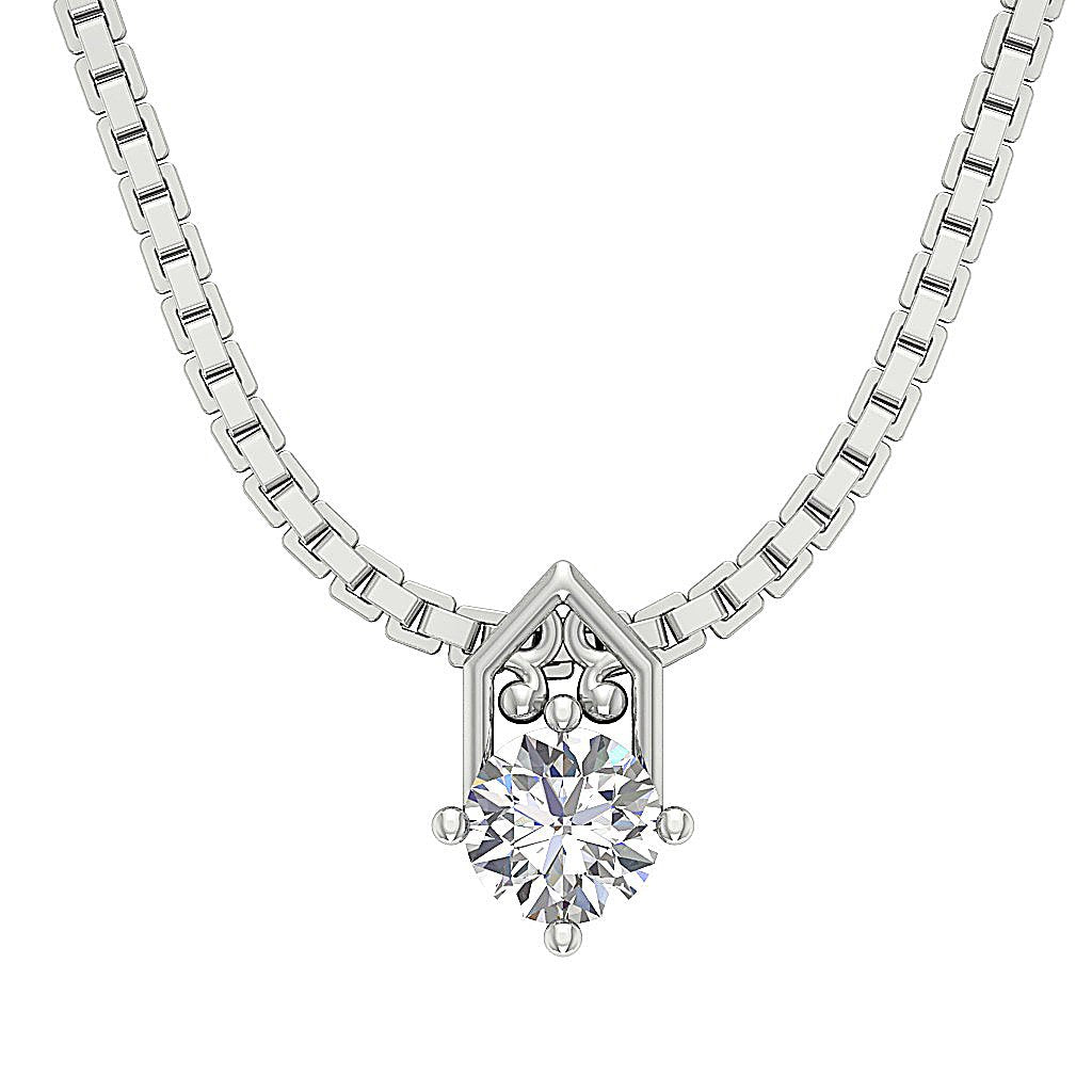 Round Diamond SI1/I1 G 0.30 Ct Unique Solitaire Pendants 14k/18k Solid Gold