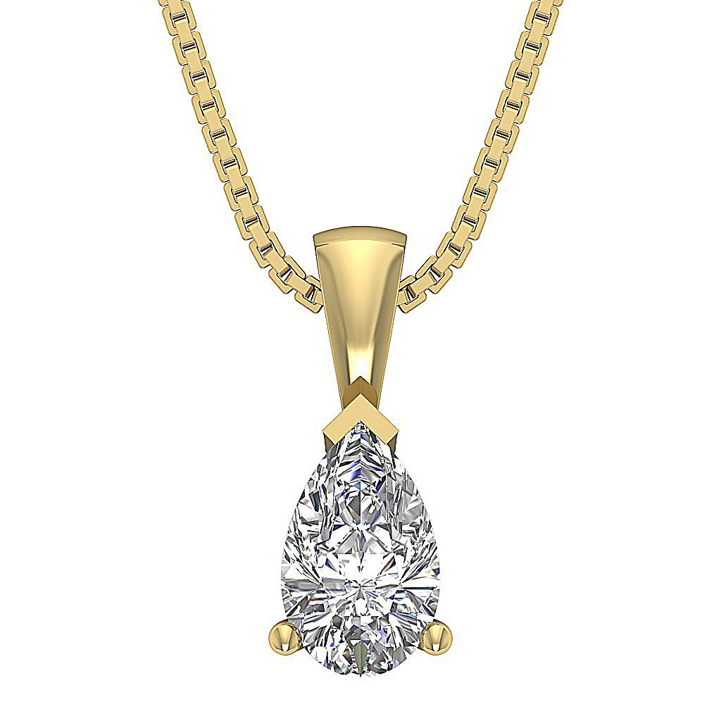 14k/18k Solid Gold Natural Diamonds I1 G 0.70 Ct Designer Solitaire Pendants