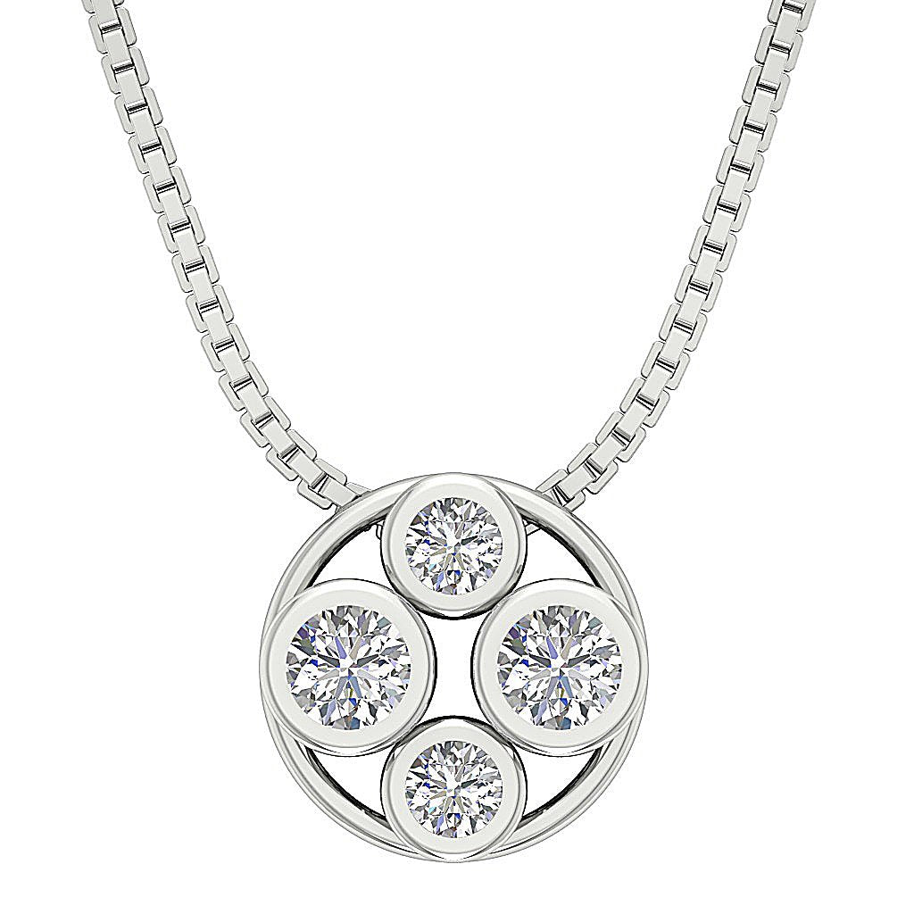 SI1/I1 G 0.45 Carat Round Diamond 14k/18k Solid Gold Unique Fashion Pendants