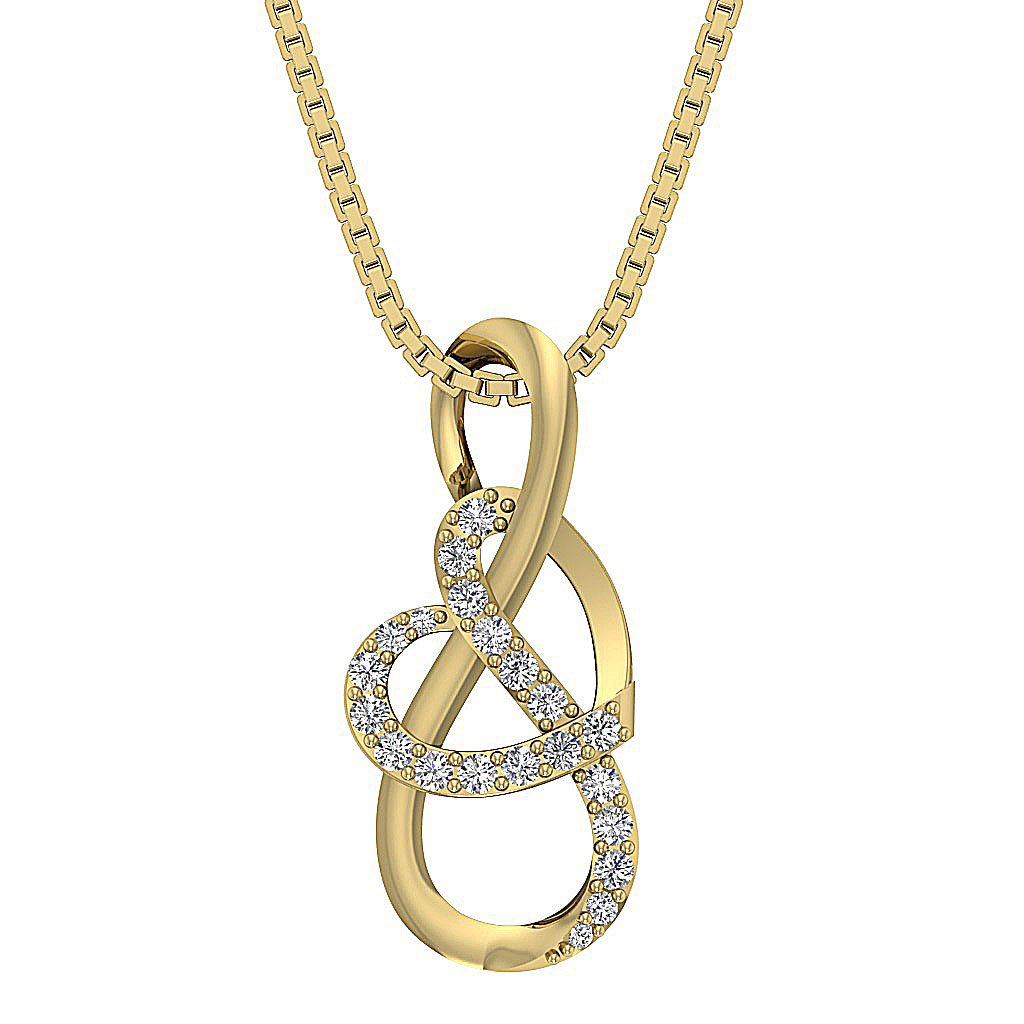 Unique Fashion Anniversary Pendant Round Diamond VVS1/VS1/SI1/I1 0.20 Ct 14k/18k Solid Gold Prong Set