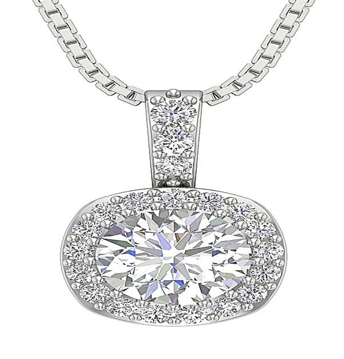 Unique Fashion Pendant I1 G 1.35 Carat Natural Diamond 14k/18k Solid Gold
