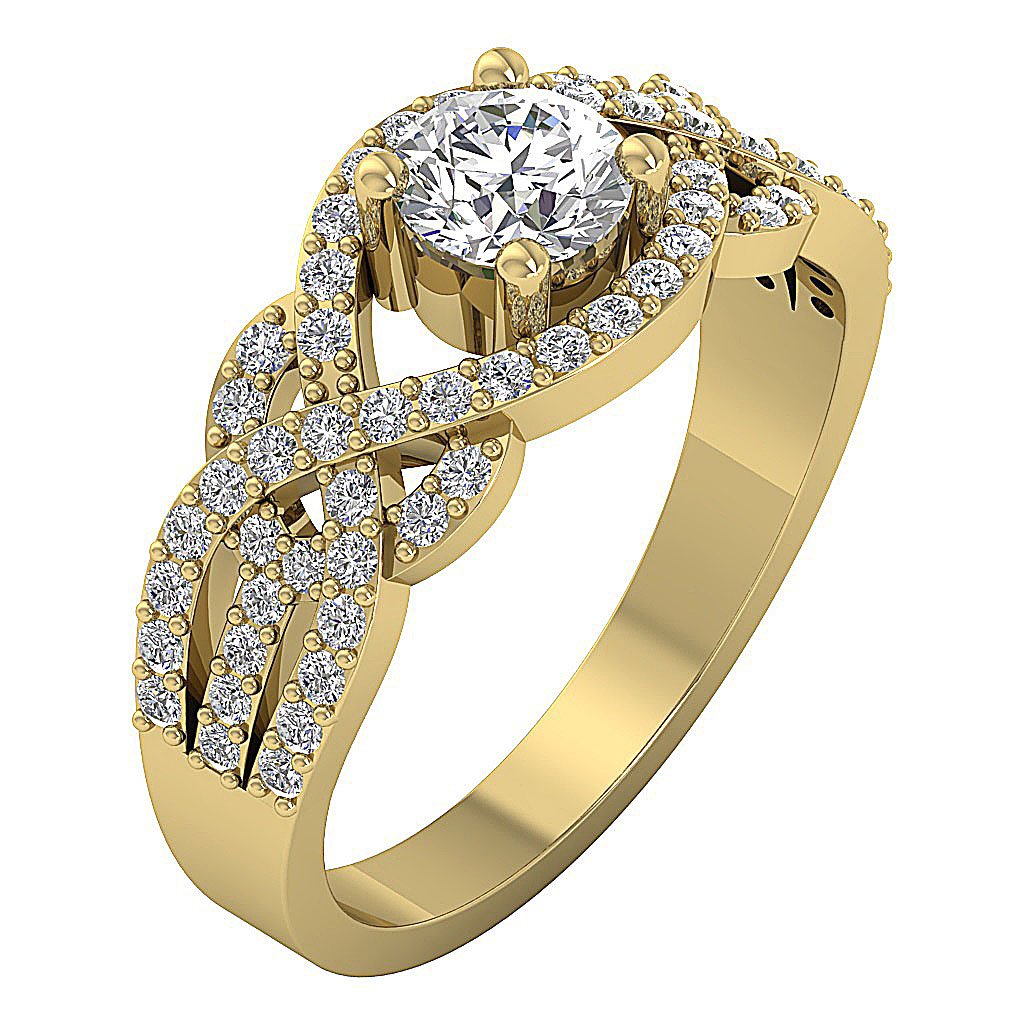 I1 G 1.20 Carat Natural Diamond 14k Solid Gold Unique Anniversary Ring