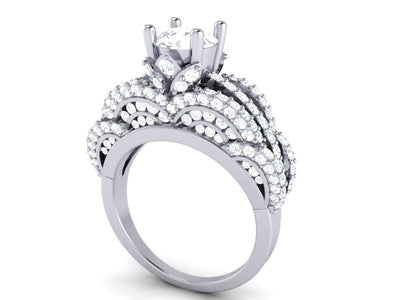 I1 G 3.00 Carat Natural Diamond 14k Solid Gold Designer Fashion Wedding Ring
