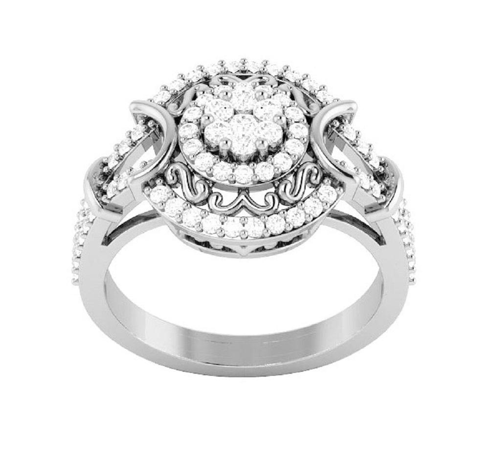 14k Solid Gold Genuine Diamond SI1 G 0.65 Carat Vintage Engagement Ring