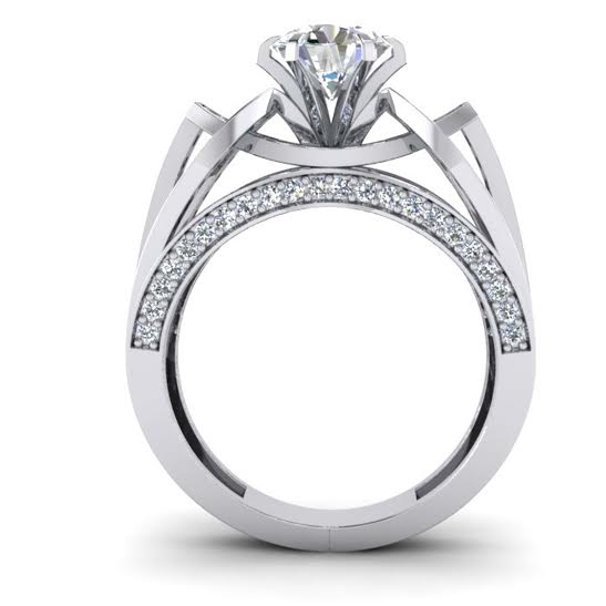 14k Rose Gold Designer Engagement Ring Natural Diamond SI1 G 1.70 Carat Prong Set 6.30 MM