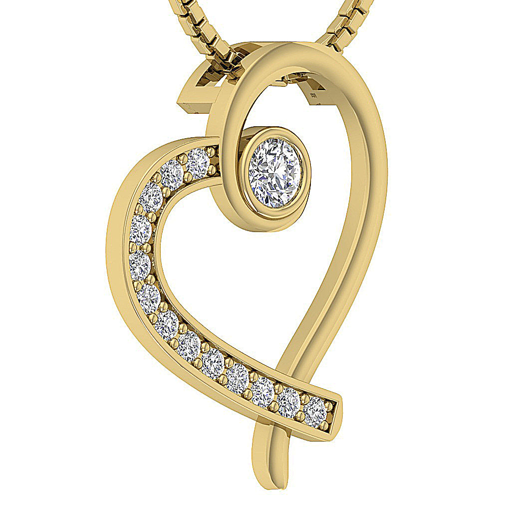 14kGoldNaturalCutDiamondUniquePendant