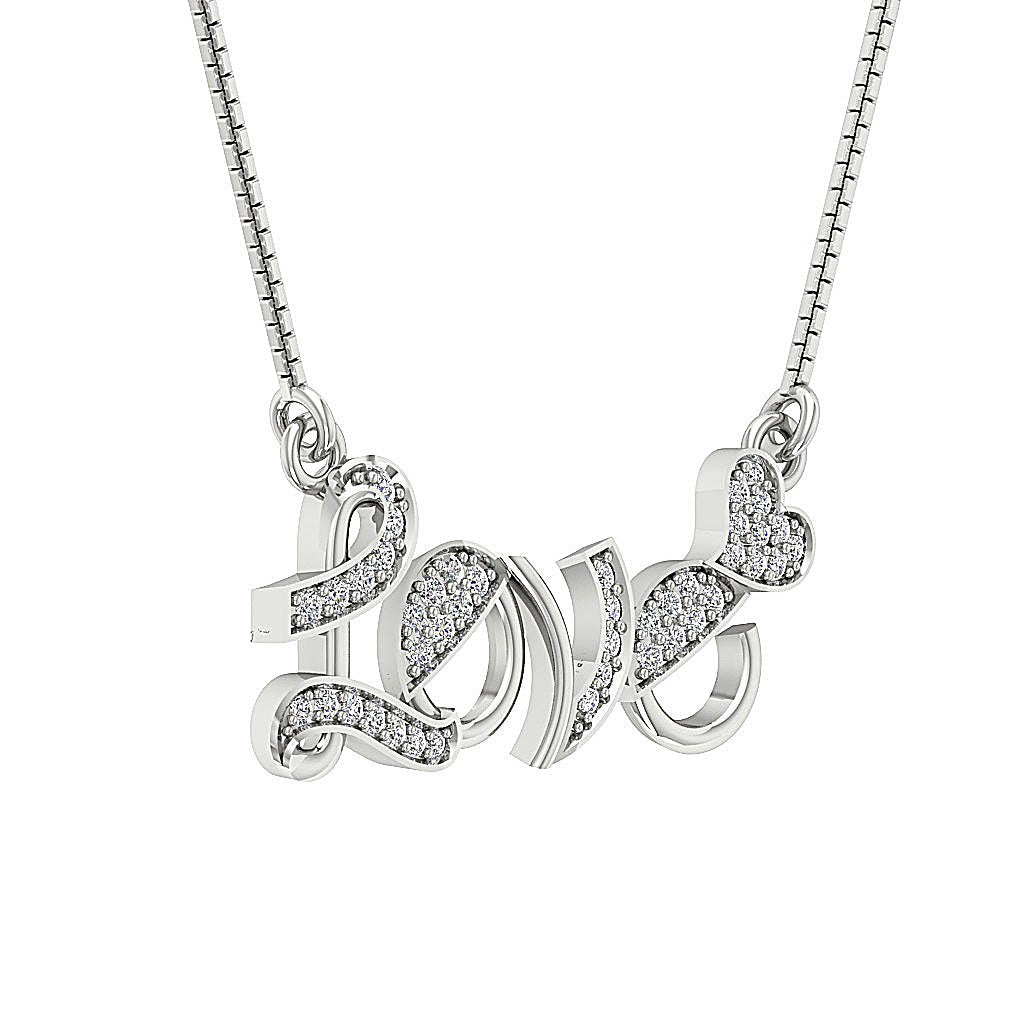 SI1/I1 G 0.35 Ct Designer Love Pendants 14k/18k Solid Gold Round Diamonds