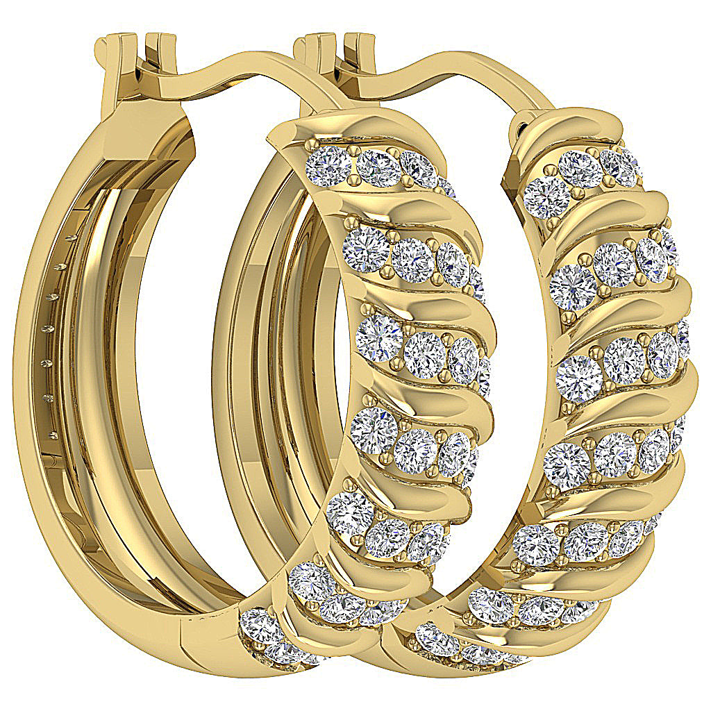 14kSolidGoldPaveSetClosureEarring
