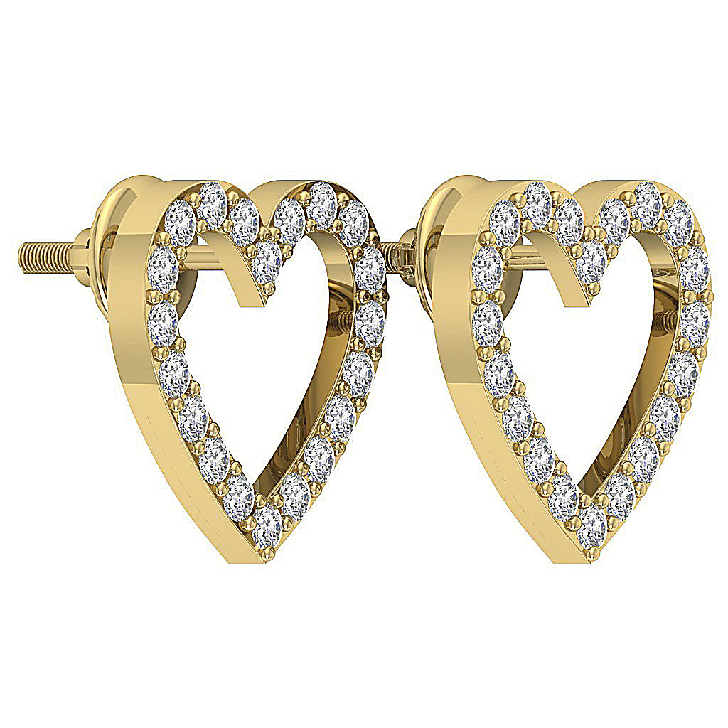 14kSolidGoldPaveSetHeartEarring