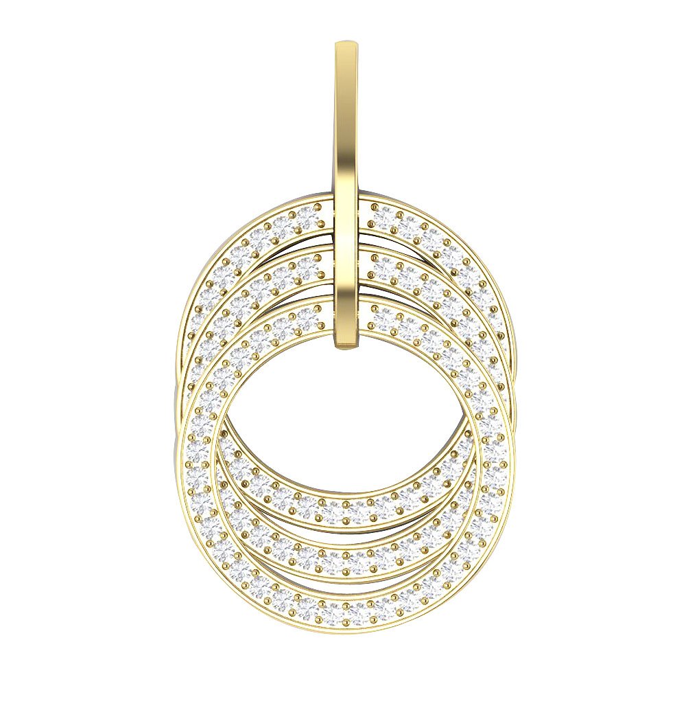 SI1/I1 G 1.50 Carat Genuine Diamond 14k/18k Solid Gold Designer Circle Pendant