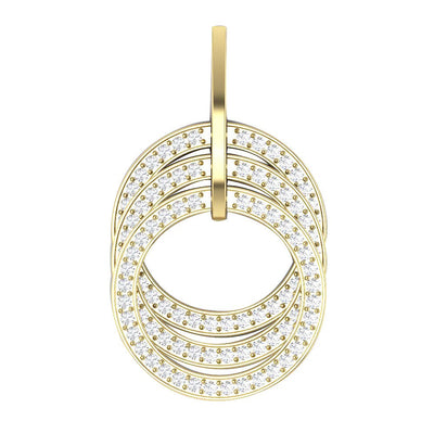 SI1/I1 G 1.50 Carat Genuine Diamond 14k/18k Solid Gold Designer Circle Pendant