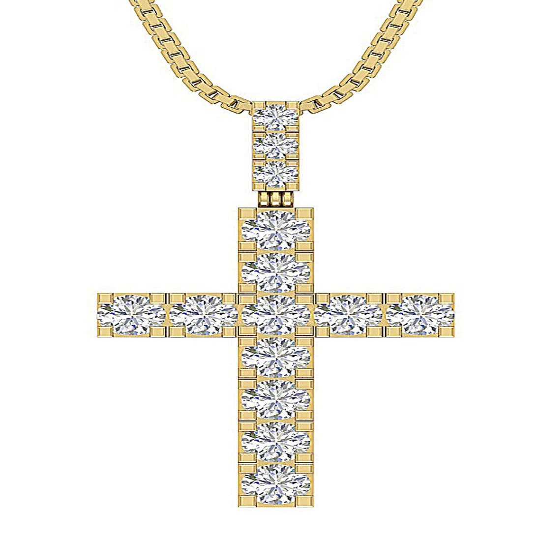 Natural Diamond Designer Cross Engagement Pendant SI1/I1 G 1.30 Ct 14k/18k White Gold Prong Set