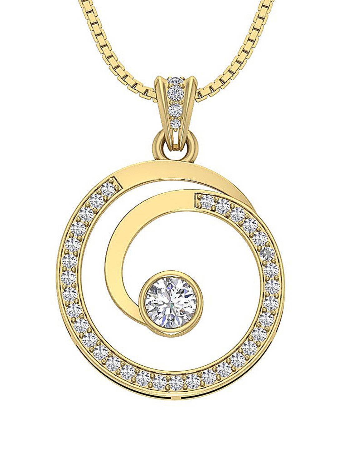 14k/18k Rose Gold Designer Anniversary Pendants Round Diamond I1/SI1 G 1.10 Ct Prong Set