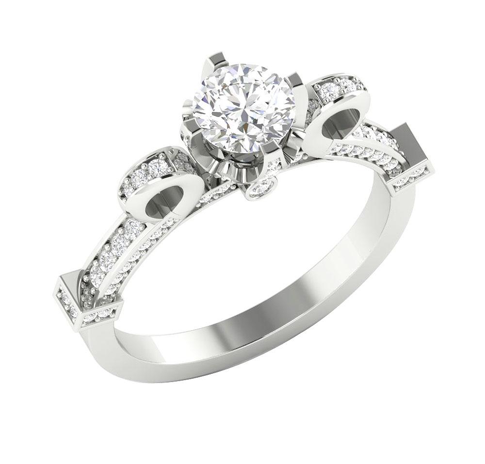 14k Solid Gold Genuine Diamond I1 G 1.40 Ct Solitaire Designer Engagement Ring