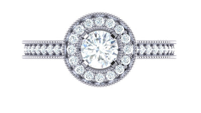 14k Rose Gold Vintage Engagement Ring Natural Diamond SI1 G 1.50 Ct Prong Set 11.00 MM