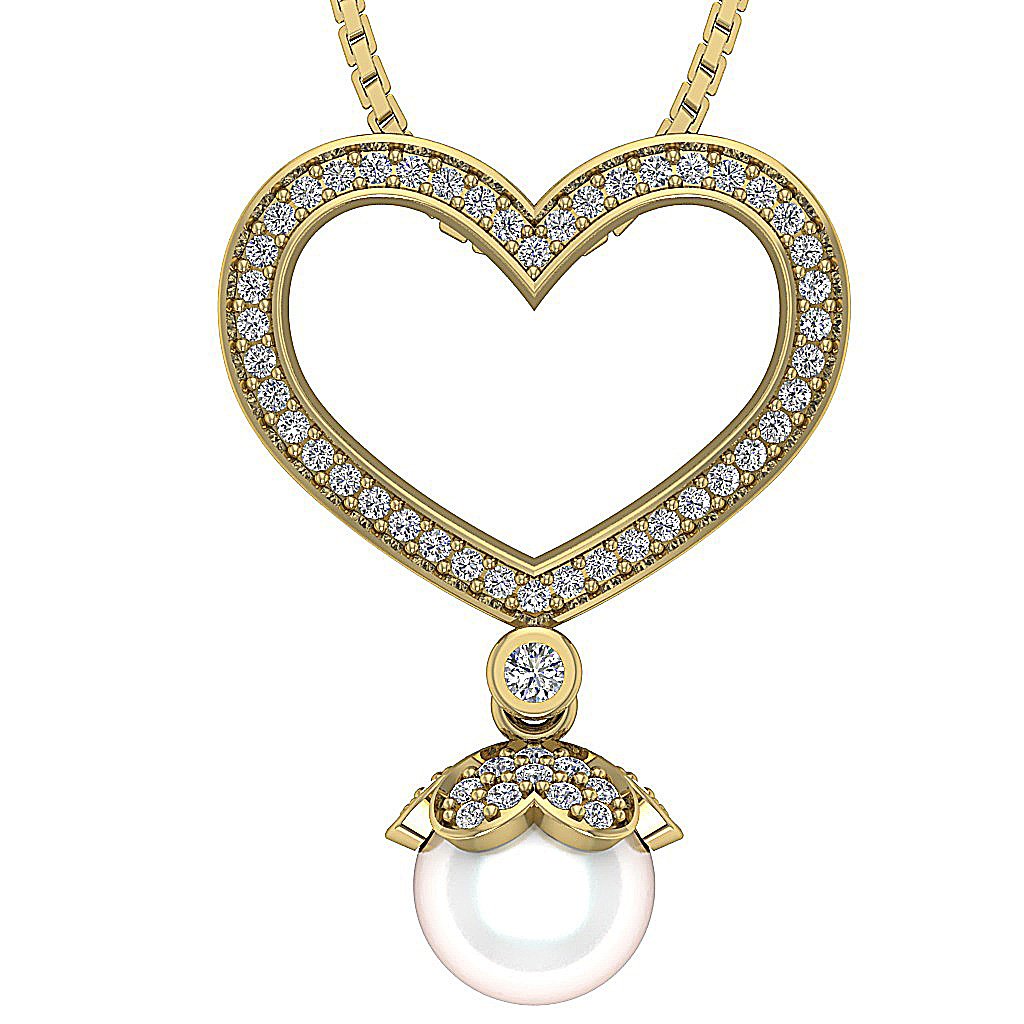 SI1/I1 G 0.65 Ct Designer Heart Shape Pendant 14k/18k Solid Gold Natural Diamond