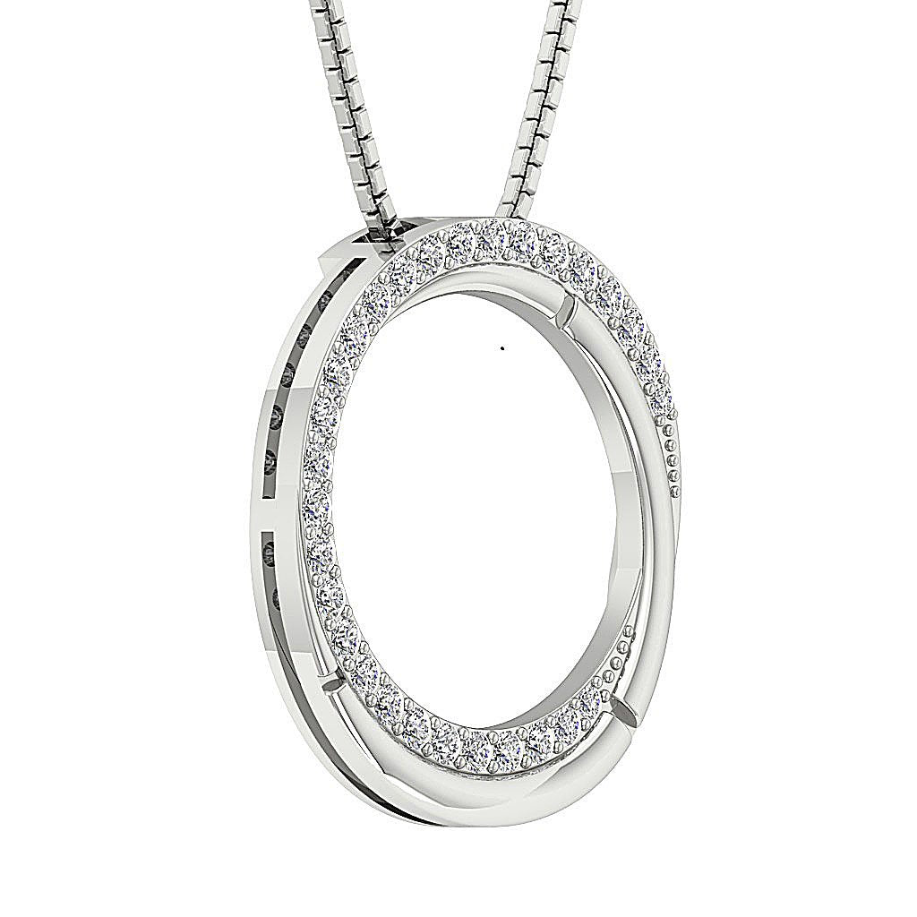 Circle Shape Anniversary Pendants Round Diamond VVS1/VS1/SI1/I1 0.50 Ct 14k/18k Solid Gold Prong Set