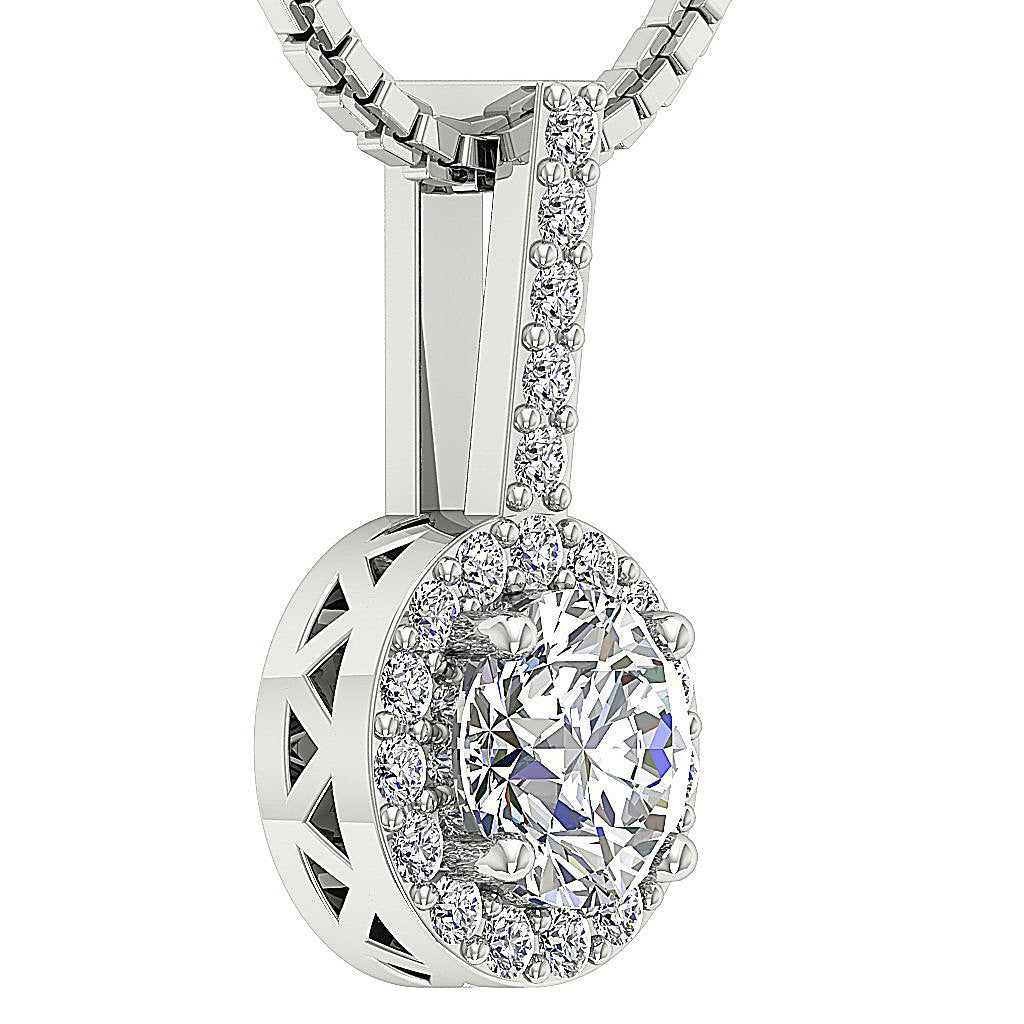 Fashion Wedding Pendants Genuine Diamond SI1/I1 G 0.75 Ct 14k/18k Solid Gold Prong Set