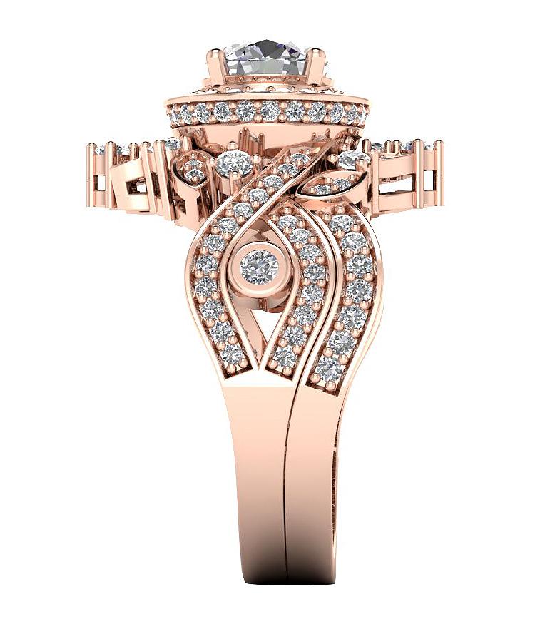 Wedding Bands For Round Halo Setting I1 G 2.00 Ct Genuine Diamond 14k Gold